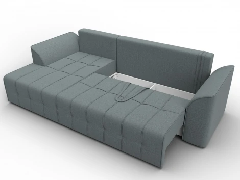 Диван угловой Лига-113 угол левый (ДСП,Рогожка/Серый) Лига Диванов 136704L