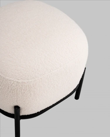 Пуф Стоун букле Fluffy молочный Stool Group арт.УТ000040879