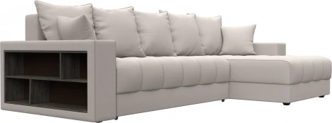 Диван угловой с декором и полкой Лига-050 НПБ Лига Диванов (Замша) арт.128616