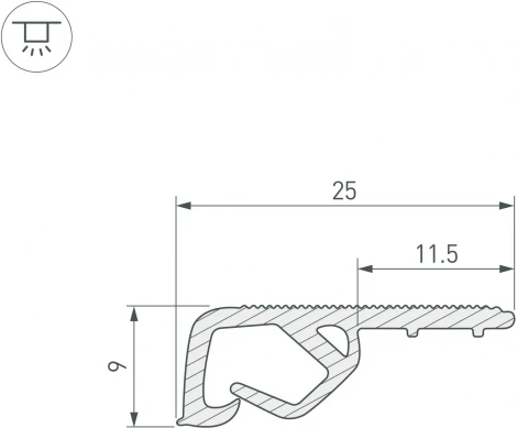 Профиль STRETCH-CEIL-TEXTILE-2600 (Arlight, Пластик) 039517