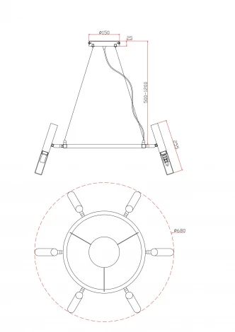 Подвесной светильник Freya Match FR6109PL-06CH