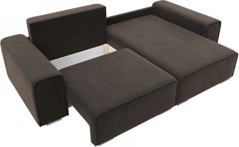 Диван угловой Лига-029 правый угол (Коричневый/Велюр) Лига Диванов арт.121927