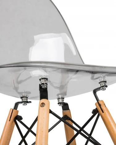 Набор 4 шт стул обеденный DOBRIN DSW CASPER (ножки светлый бук, цвет прозрачный)