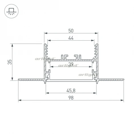 Профиль SL-LINIA45-FANTOM-2000 ANOD (Алюминий) 027160 Arlight FANTOM
