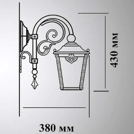 Настенный фонарь уличный Кузнечное дело Квадро 33-001-ЧЗ (220V, ковка, под старину, IP54)