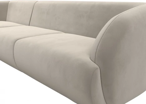 Диван угловой Лига-041 левый угол (Бежевый/Микровельвет) Лига Диванов арт.122179L