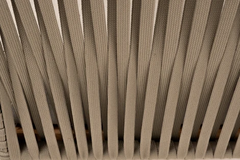 "Мальорка" кресло плетеное из роупа, основание дуб, роуп серо-коричневый 23мм, ткань бежевая 052 4SIS арт.УТ-00007641