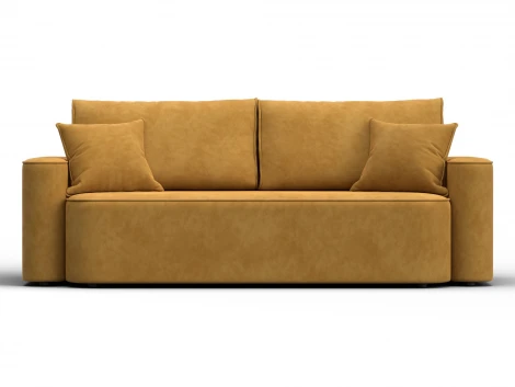 Диван прямой Лига-118 НПБ (ДСП,ЛДСП,Брус,Фанера,Велюр/Желтый) Лига Диванов 137067