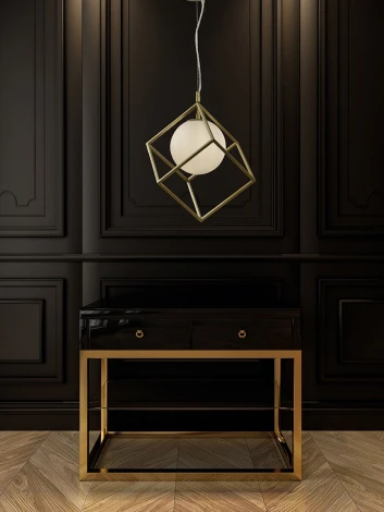 Подвесной светильник iLamp Golden P2483-1S GD (220V, на тросе, шар)