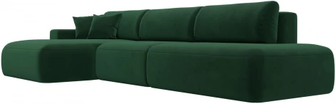 Диван угловой Лига-036 НПБ Модерн Лонг левый угол (Зеленый/Велюр) Лига Диванов арт.121427L