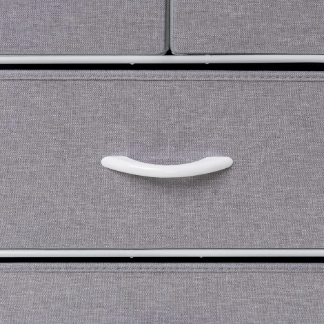 Комод Leset Ноа 5 ящ., Каркас Белый, Светло-серый (Сталь,Искусственный лен/Белый) арт.2500000183454