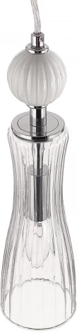 Подвесной светильник Lumion Emily 8268/1A хром/белый/прозрачный, металл/керамика/стекло Е14 1*40W 220V (на проводе)