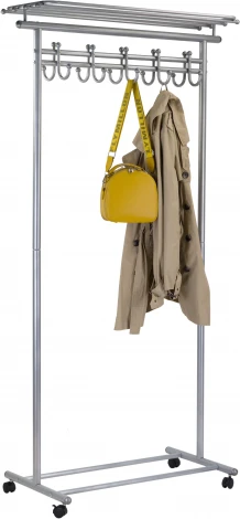 Вешалка напольная на колесах М 9 металлик с крючками от фабрики Mebelik