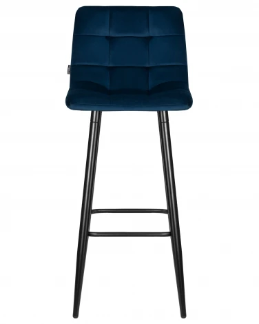 Набор 2 шт стул барный DOBRIN NICOLE (черные матовые ножки, темно-синий велюр (108-95))