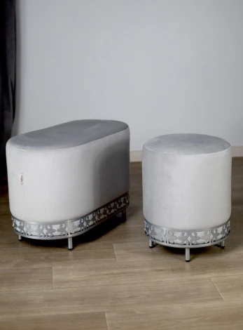 Банкетка Sheffilton SHT-B20-1 Серое облако/хром лак 4257049102