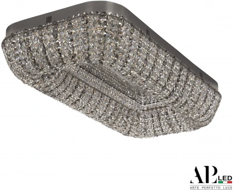 Потолочная люстра светодиодная APL LED Sicilia SH622.2.80.R.Ni.4000.Clear.731 (220V, хрусталь)