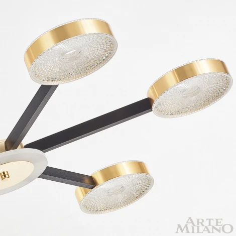 Потолочная люстра на штанге Arte Milano 272079/6 BK/GD (LED, 220V, круглые)