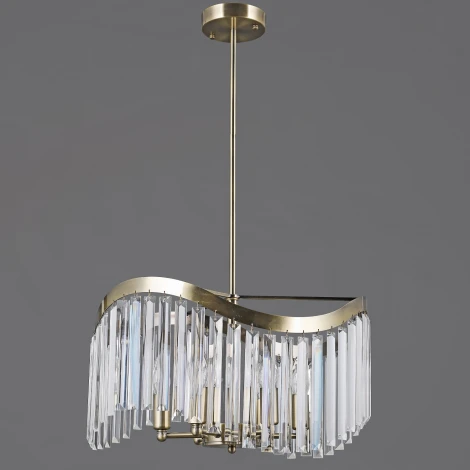 Подвесная люстра хрустальная на штанге ILLUMICO IL3475-6PSQ-25AB ELITE