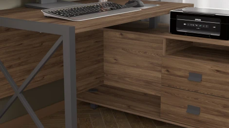 Стол рабочий универсальный Калифорния Хардвиг 1200 ЛДСП Орех темный 3997061201