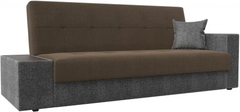 Диван-книжка Лига-020 стол слева (Коричневый,Серый/Рогожка) Лига Диванов арт.118528L