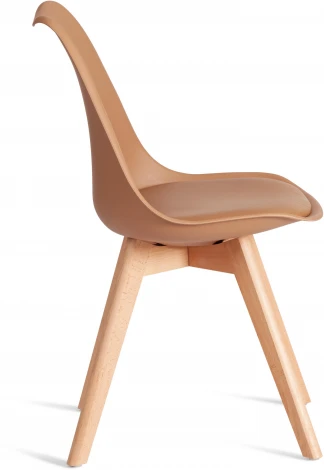 Обеденный стул Tetchair TULIP (Дерево,Пластик,Экокожа/Бежевый)