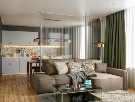 Диван угловой бежевый D1 Портленд AAA4150013 Premier 09