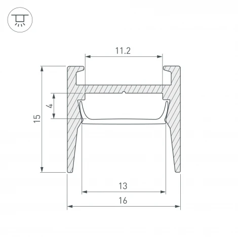 Профиль MIC-H-COMFY-2000 ANOD (Алюминий) 029844 Arlight