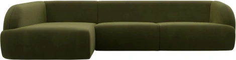 Диван угловой Лига-041 левый угол (Зеленый/Микровельвет) Лига Диванов арт.122182L