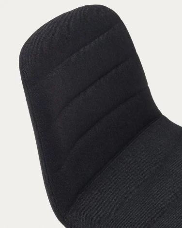 Полубарный стул Zunilda из черной синели и стали с матовой черной отделкой, высота сиденья 65 см. La Forma (ex Julia Grup) арт.166655