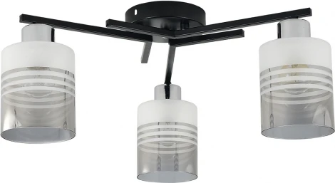 Потолочная люстра Escada Torenia 1132/3P 3x60Вт E27, металл/стекло, черный/хром, матовый/дымчатый (220V)