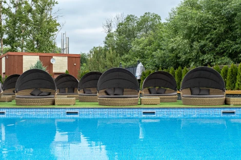 Плетеная кровать круглая, цвет соломенный 4SIS Стильяно YH-L618W