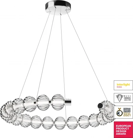 Подвесной светильник Amulet MOD555PL-L26CH4K (LED, 220V, на тросе, шарики, кольцо, бусы)