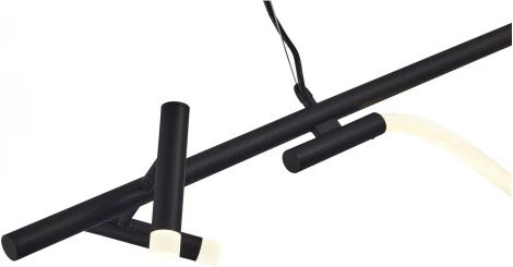 Подвесной светильник с гибким неоном ST Luce Marlow SL6118.403.03 Черный/Черный LED 2+1*3+11W 4000K (220V, на тросе, асимметрия)