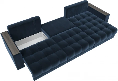 Диван угловой с декором Лига-049 НПБ Лонг Лига Диванов (Велюр) арт.128311