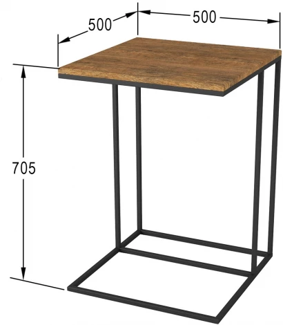 Стол придиванный Хайгрет дуб американский/черный от фабрики Mebelik