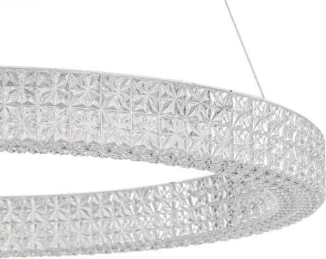 Подвесной светодиодный светильник Escada Biafo 10233/1LED 40Вт, металл/акрил, хром/прозрачный