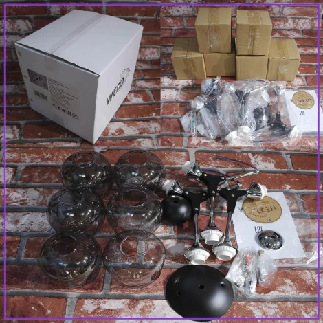 Потолочная люстра на штанге Seven Fires Mouzes SF3328/6C-BK-CR-SMK