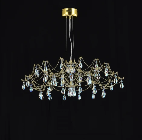 Подвесная люстра светодиодная с пультом и хрустальными подвесками K9 MyFar Ersilia MR2662-60P-50СD