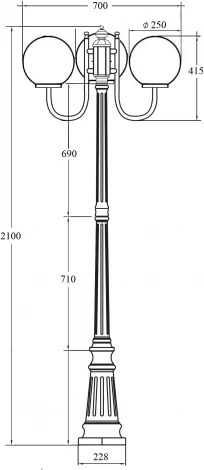 Наземный фонарь IP44 Oasis Light GLOBO S 88209SB/10 Bl в форме шара (220V, фонарь, шар)