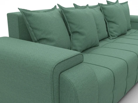 Диван угловой Лига-121 правый угол (ДСП,Брус,Рогожка/Зеленый) Лига Диванов 137344