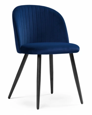 Стул Woodville на металлокаркасе Gabi 1 dark blue / black 15353