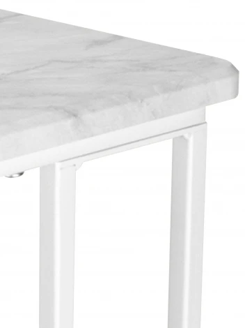 Стол приставной МеталлАрт М007 белый мрамор/белый Mebelik 009776