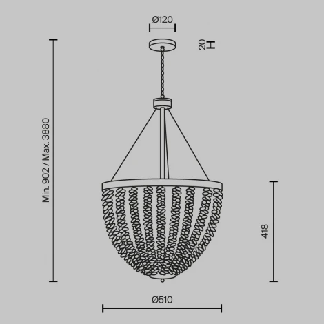 Подвесной светильник Maytoni Intrigue MOD440PL-06BS