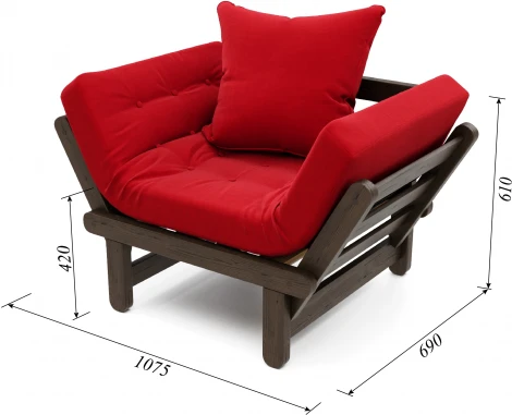 Кресло Arsko Сламбер венге красный велюр