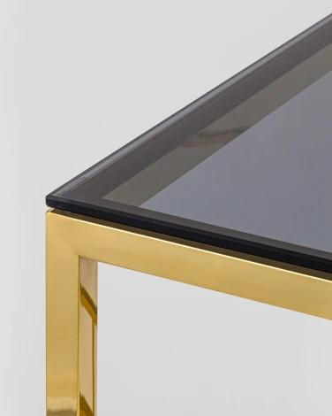 Журнальный столик Stool Group 55*55 БРУКЛИН стекло smoke сталь золото УТ000001963