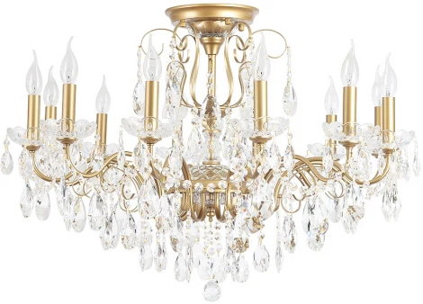 Потолочная люстра на штанге Crystal Lux MONTANA PL12 (220V, подвески, подсвечник, свеча)
