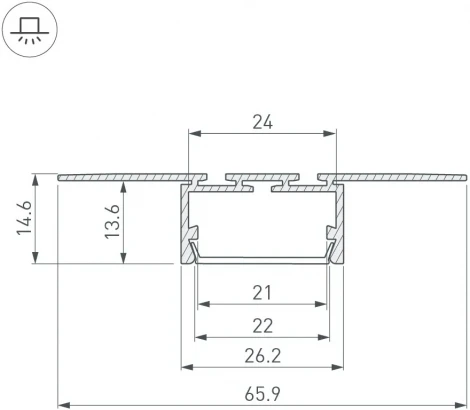 Профиль PLS-LOCK-H15-T-HIDE-3000 (Arlight, Алюминий) 042807