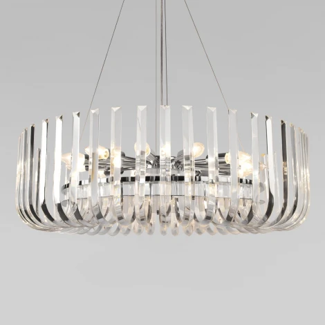 Подвесная люстра Loft It Dakota 10300/800 Nickel (220V, хрусталь, на тросе)