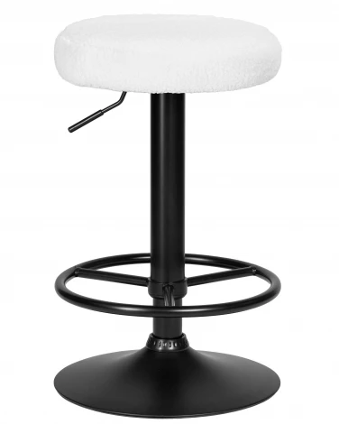 Набор 2 шт табурет барный DOBRIN TEDDY BLACK (белый букле (13))