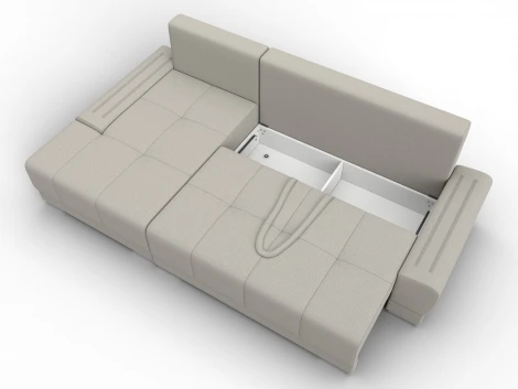 Диван угловой Лига-119 угол левый (ДСП,Брус,Фанера,ЛДС,Рогожка/Бежевый) Лига Диванов 137084L